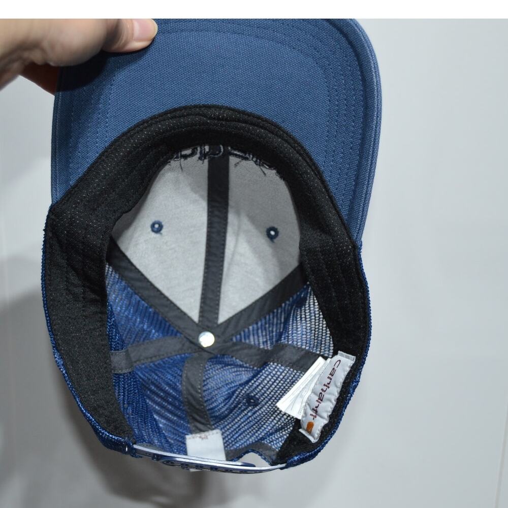Carhartt High Profile 100% Cotton Dunmore Moisture Wicking Blue Hat - Picture 6 of 9